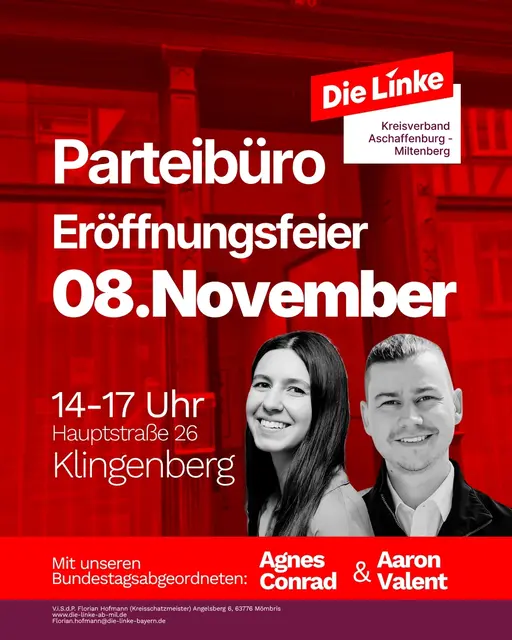 Flyer zur Eröffnungsfeier des Parteibüros am 08.11. | Foto: Janica Landler-Schnatz 