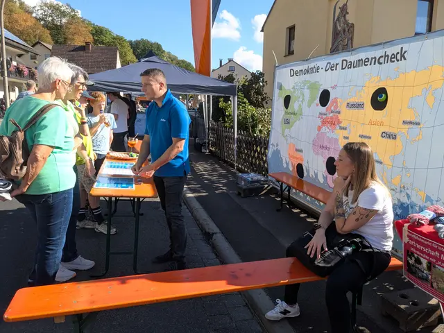 Daumencheck der Demokratie - als Teil der Spielstraße. | Foto: Joachim Schmitt