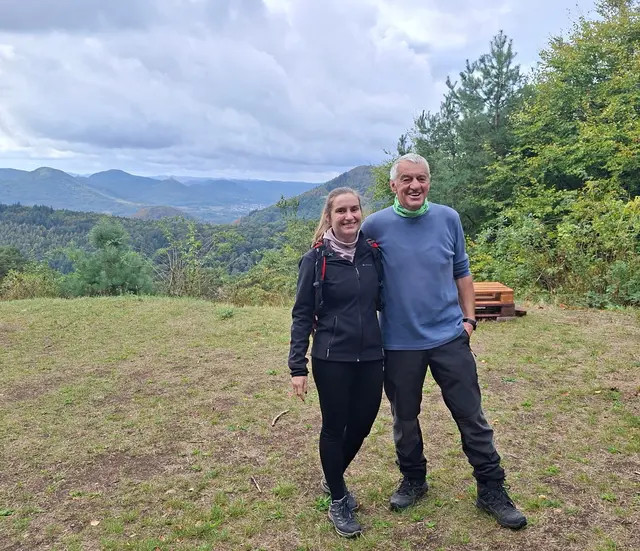 Thomas Galm mit seiner Tochter Linda, die Organisatoren der Wandertour | Foto: OWK Miltenberg