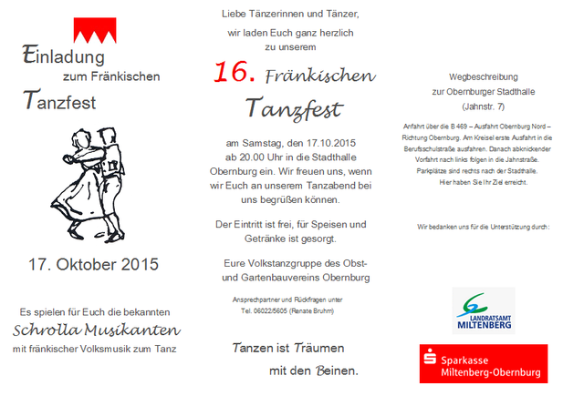 Einladung zum Tanzfest 2015
