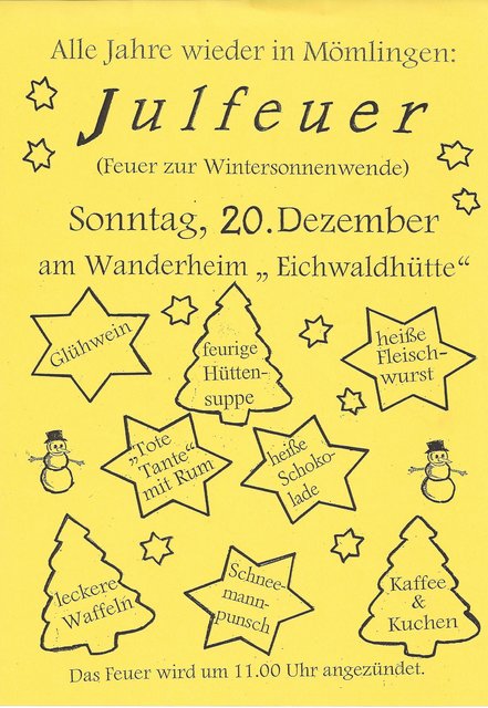 Einladung zum Julfeuer am 20.12.2015