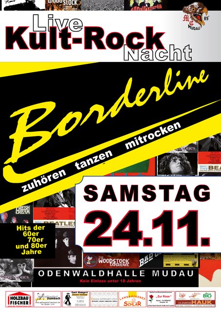 Erneut LIVE KULT ROCK NACHT mit Borderline in der Mudauer Odenwaldhalle | Foto: www.scheiwein.com