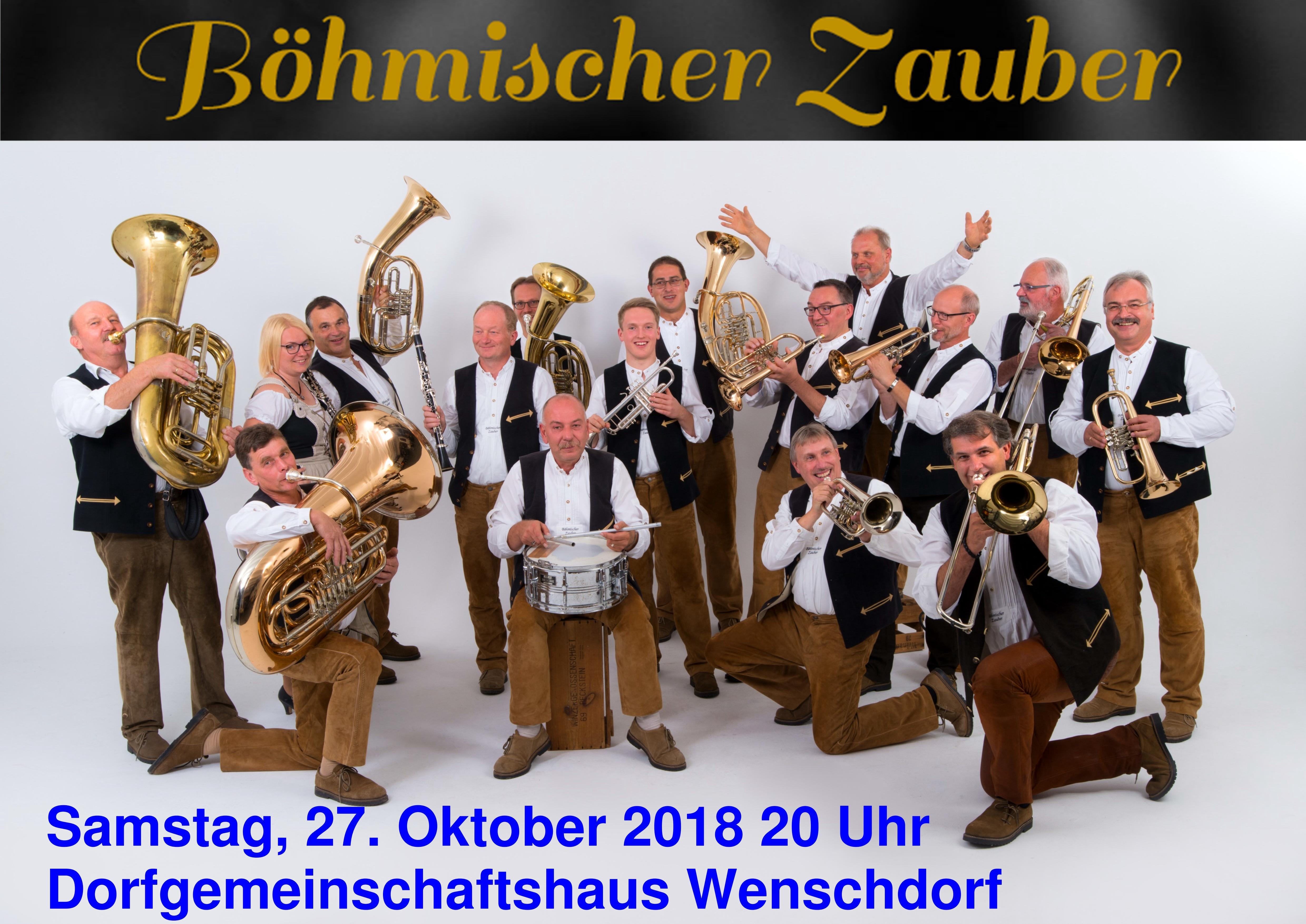 "Böhmischer Zauber" am 27.10.18 im Dorfgemeinschaftshaus Wenschdorf