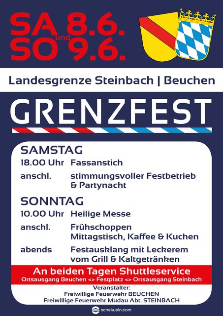 Programm des Grenzfestes am Pfingstsamstag und Pfingstsonntag.  | Foto: Grafik: scheiwein.com
