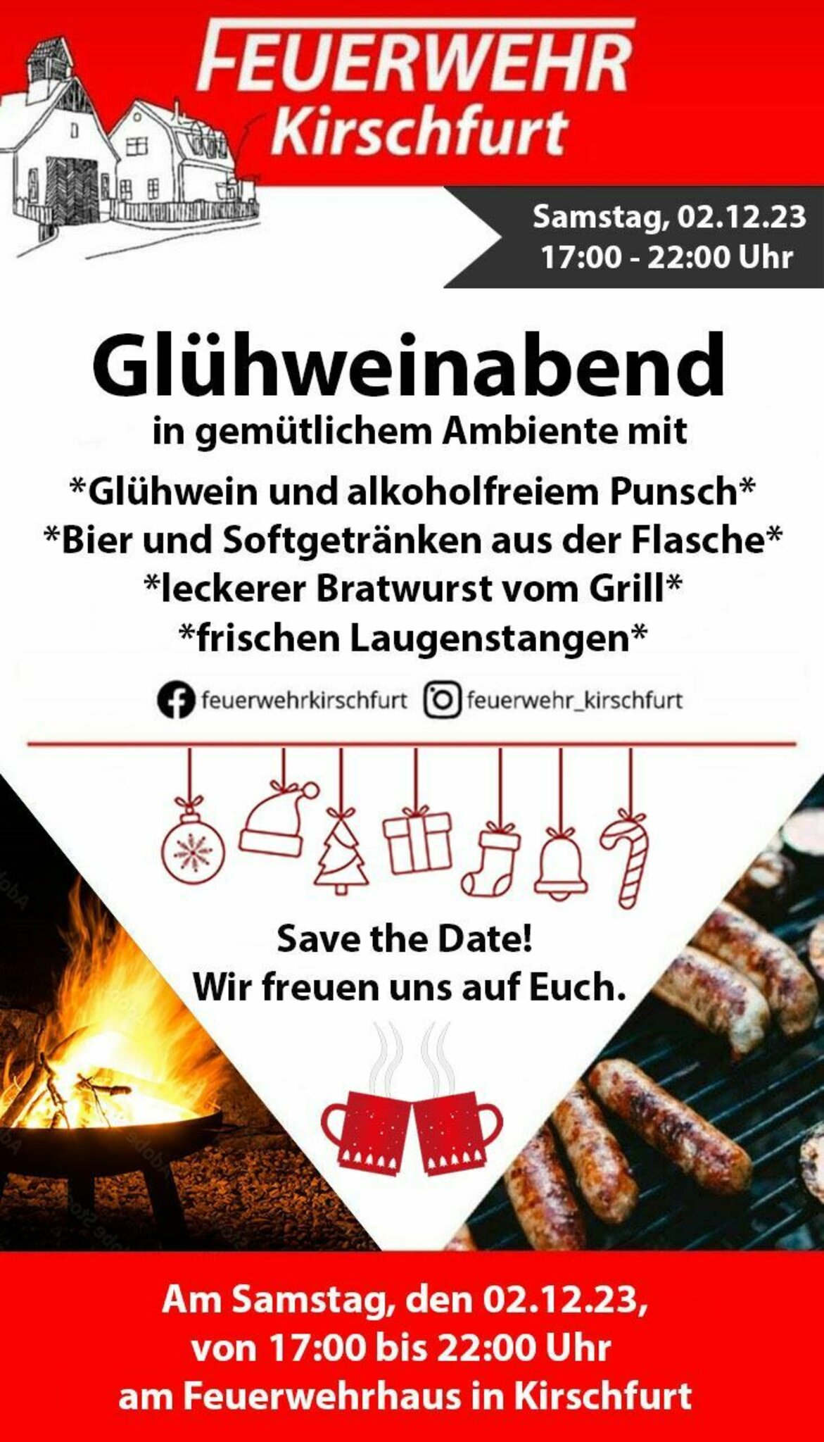 Glühweinabend im Hof der FF Kirschfurt