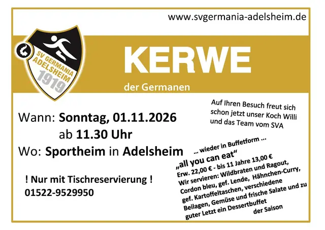 Flyer zur Germanen Kerwe am 1.11. in Adelsheim