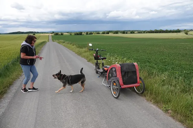 Zwischenstopp mit Weitblick und Action; von wegen Beschaulichkeit: auf der Odenwaldhöhe bei Hundheim-Steinbach herrscht Abwechslung auch werktags. Fotos Roland Schönmüller